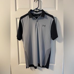 Men’s Under Armor Heat Gear Short Sleeve Shirt Size Medium Grey/Black